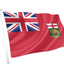 Flag with Union Jack and coat of arms on a white background. manitoba Flag.