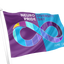 Neurodiversity Day flag with colorful design and text on a white background