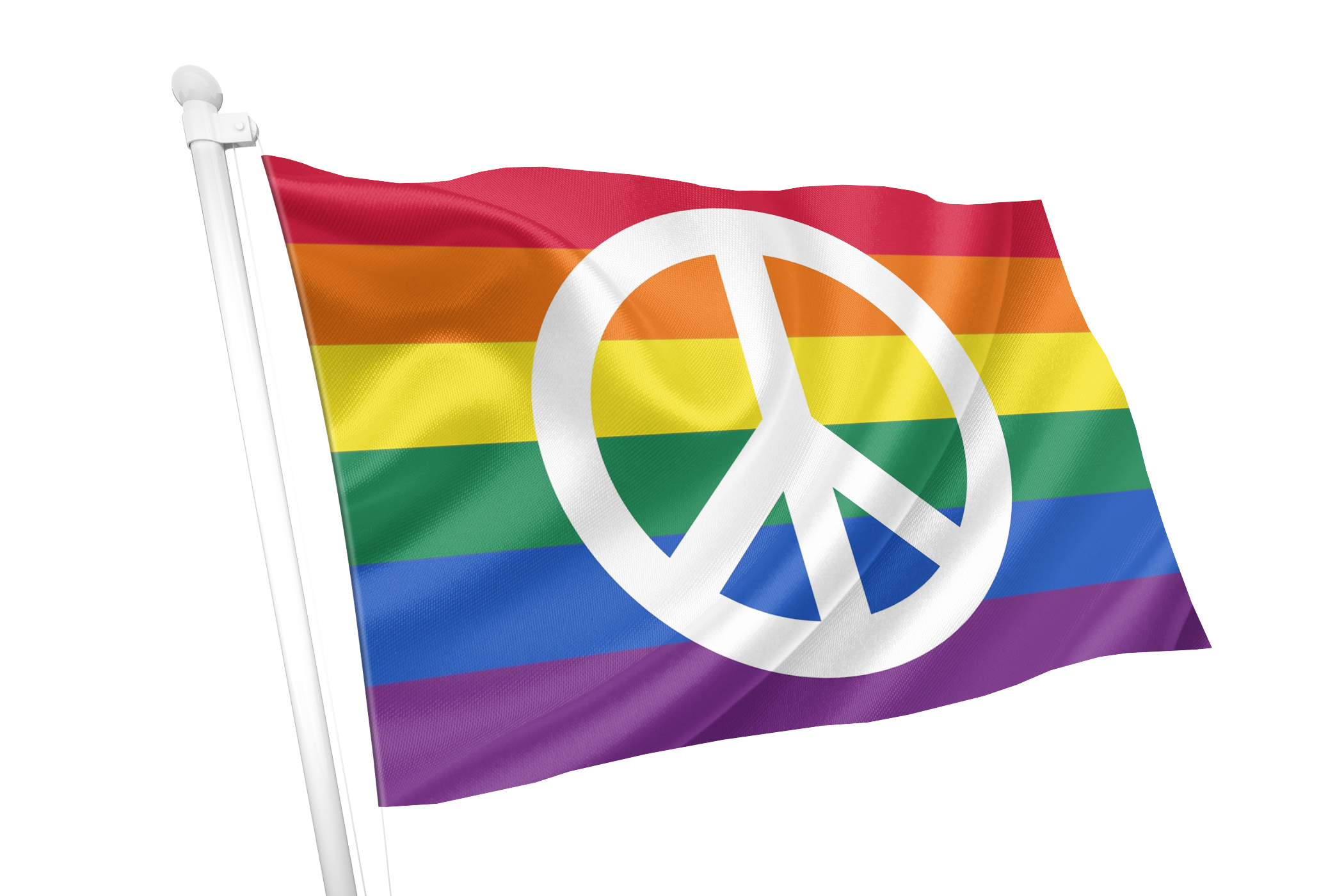 Peace Symbol Rainbow Pride Flag - Custom Sizes & Finishes | High ...