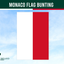 monaco flag with two stripes one white and one red rectangular on a blue sky