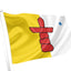 The Nunavut Flag. yellow and white, red and blue star