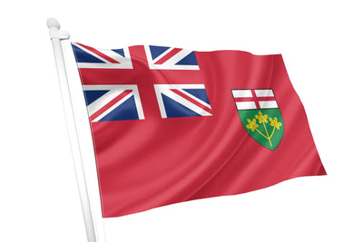 Flag of Ontario with Union Jack design on a white background