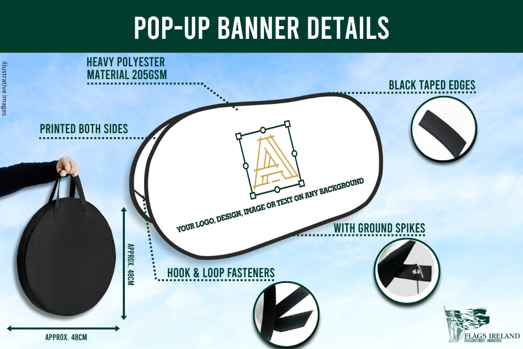 Personalised Logo Double-Sided Pop-Up Banner With Carry Bag