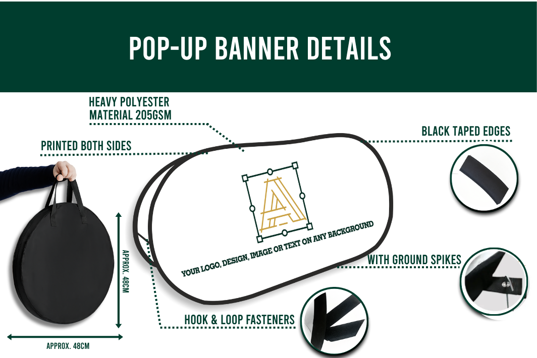 Personalised Logo Double-Sided Pop-Up Banner With Carry Bag