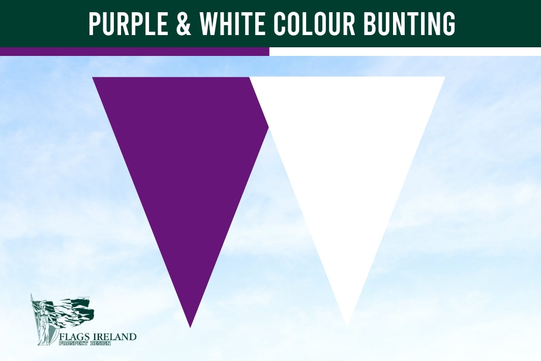 Purple & White Colour Bunting