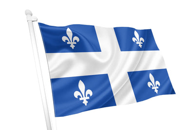 Flag of Quebec with blue and white colors on a white background