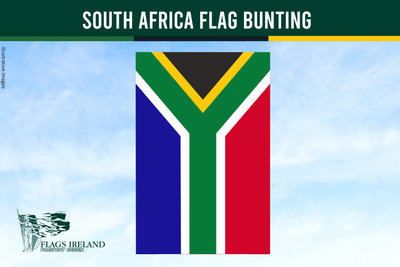 south africa bunting on blue sky background
