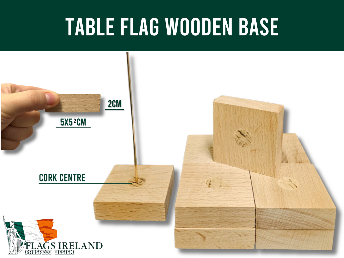 Table Flag Wooden Base