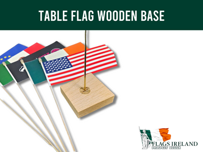 Table Flag Wooden Base