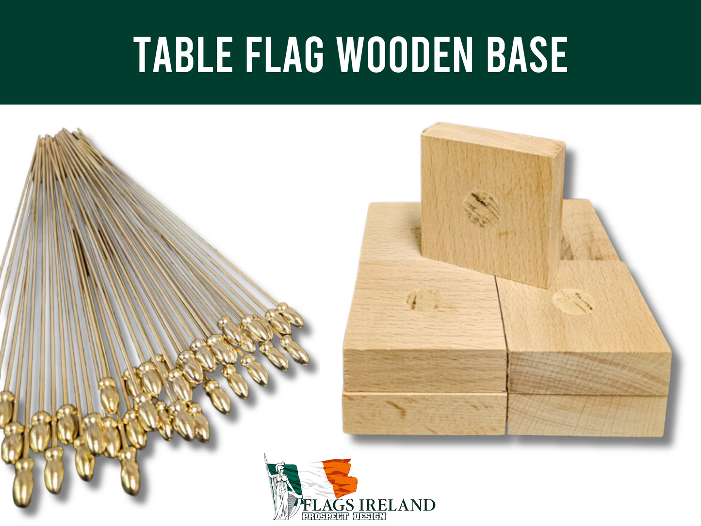 Table Flag Wooden Base