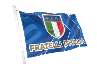 Italy Rugby 'Fratelli d'Italia' Crested Flag