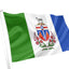Yukon flag, green, white, and blue vertical tricolor featuring the territorial coat of arms.