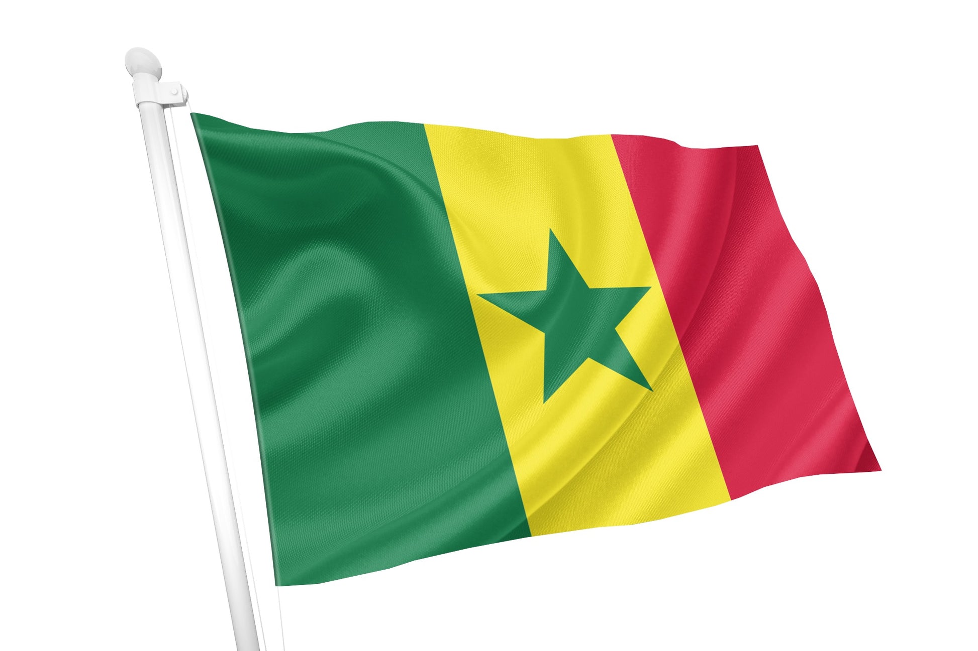 Bandeira Do Tecido Nacional Do Senegal, Fundo Têxtil Símbolo Do